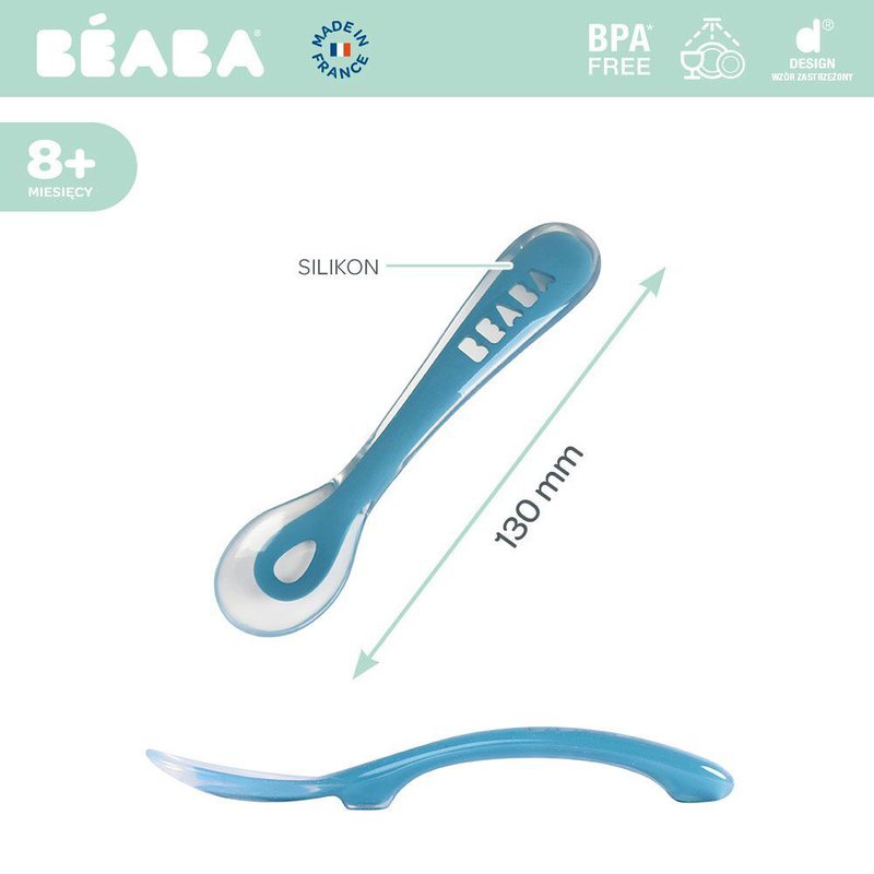Beaba, Łyżeczka silikonowa 8m+ blue