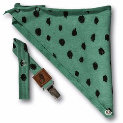 Hi Little One - bandanka z zawieszką Leopard Green forest  2 in 1