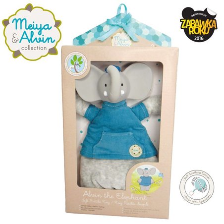 Meiya and Alvin - Meiya & Alvin - Alvin Elephant Doll Rattle with Organic Teether Head
