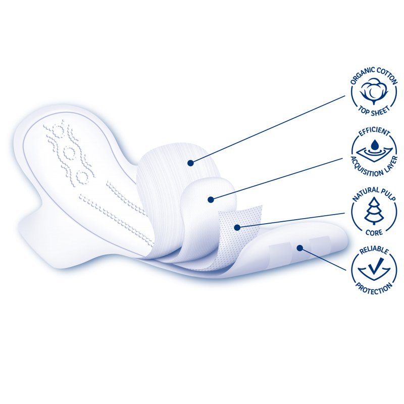 Vuokkoset, COTTON, Podpaski ze Skrzydełkami na Noc Sensitive, 9 szt. VUOKKOSET