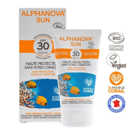 Alphanova Sun BIO Krem przeciwsłoneczny, hipoalergiczny, wodoodporny, filtr SPF30, 50g ALPHANOVA SUN Alphanova Sun BIO Krem przeciwsłoneczny, hipoalergiczny, wodoodporny, filtr SPF30, 50g ALPHANOVA SUN