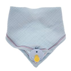 Hi Little One - Śliniak muślinowy bandana z zawieszką na smoczek muslin bandana bibs with pacifire holder Baby Blue