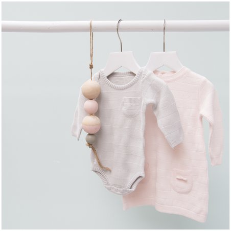 Baby's Only, Tkana sukienka w prążki, Jasnoszara, rozmiar 56 SUPER PROMOCJA -50% BABY'S ONLY