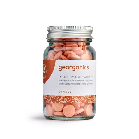 Georganics, Naturalne tabletki do płukania jamy ustnej, Orange, 180 tabletek GEORGANICS