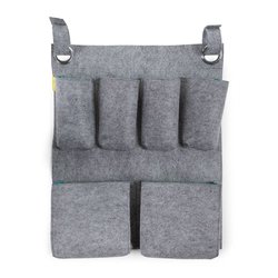 CHILDHOME - Filcowy organizer na łóżeczko szary i turkus 60x50