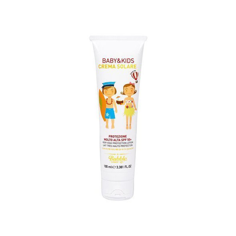 Bubble&CO - Krem Przeciwsłoneczny dla Dzieci I Niemowląt SPF 50 z Filtrami Mineralnymi, 100 ml, 0m+