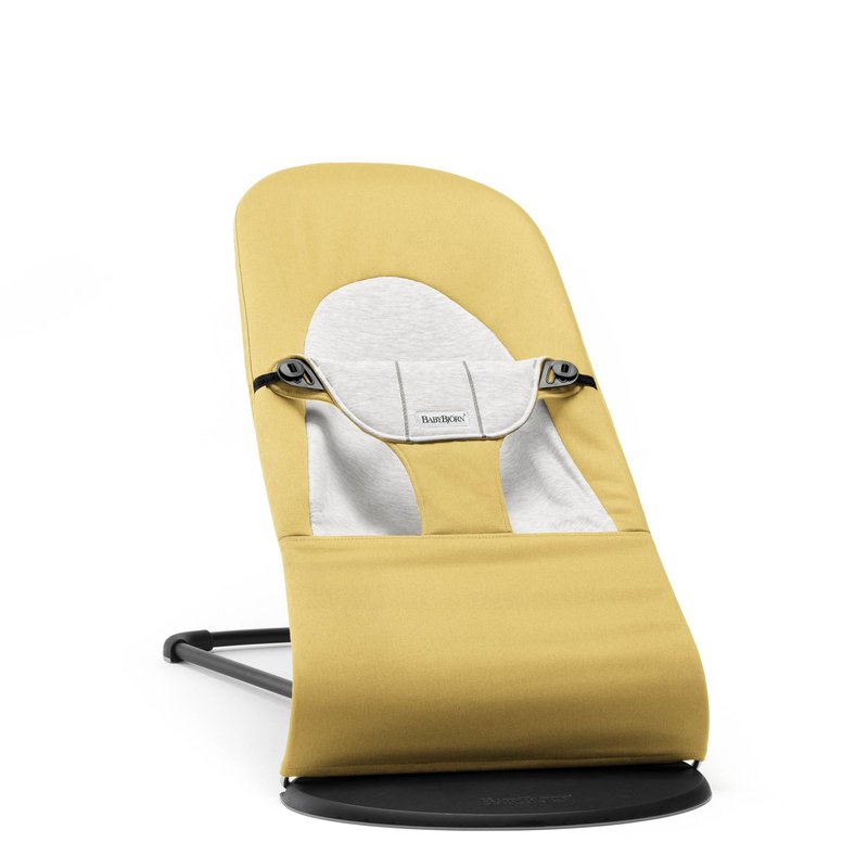 BABYBJORN - leżaczek BALANCE SOFT COTTON/JERSEY - Żółty/Szary