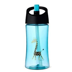 Carl Oscar Transparentny bidon ze słomką 350 ml Turquoise - Giraffe CARL OSCAR