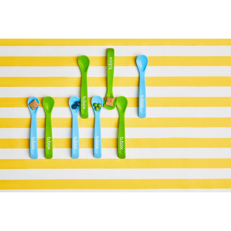 Silikonowe łyżeczki 2 szt., czerwono-niebieskie, b.box