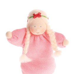 Laleczka mięciutka 0+, różowa, Grimm's