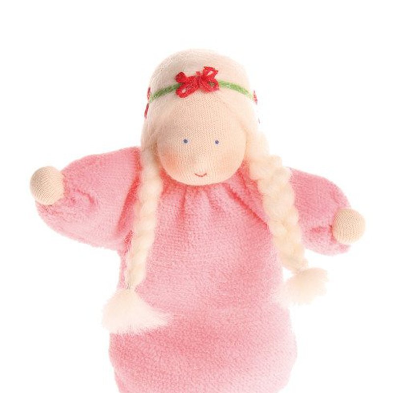 Laleczka mięciutka 0+, różowa, Grimm's