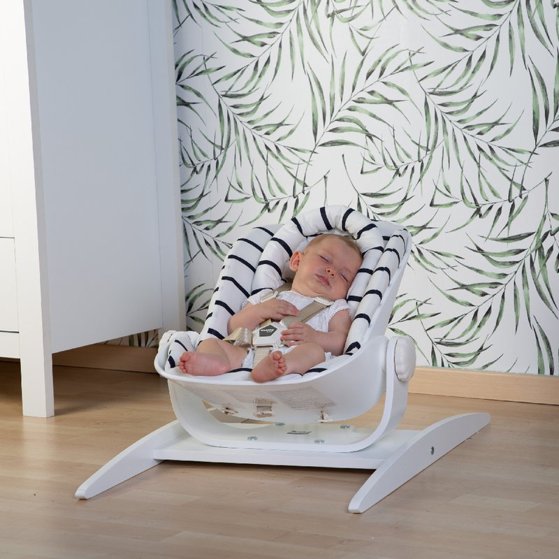 CHILDHOME - Leżaczek niemowlęcy na płozach Wood Rock White