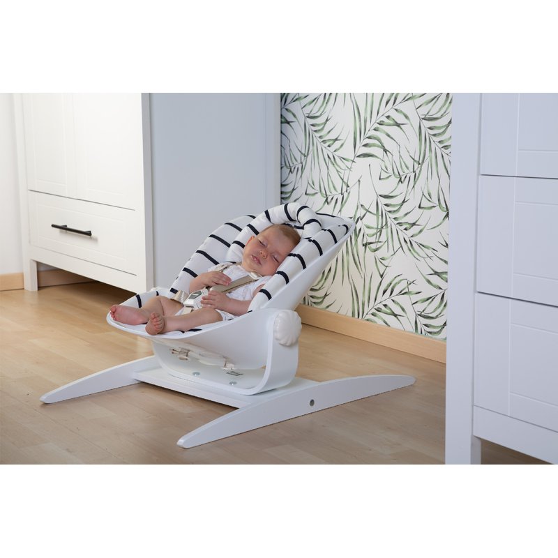 CHILDHOME - Leżaczek niemowlęcy na płozach Wood Rock White