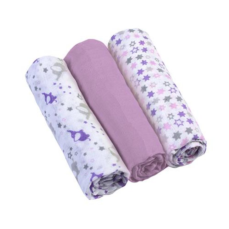 BABYONO - 348/04 Pieluszki muślinowe. Super miękkie liliowe