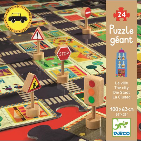 Djeco - Puzzle ulice w miecie ze znakami drogow. DJ07161 Djeco - Puzzle ulice w miecie ze znakami drogow. DJ07161