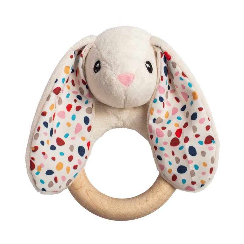 Whisbear - Eko gryzak drewniany Króliczek - kremow