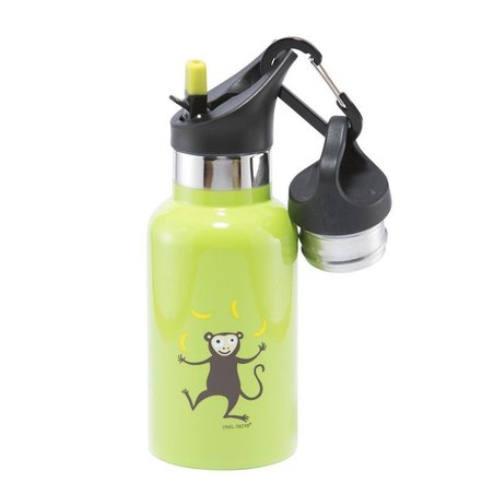 Carl Oscar TEMP Bottle - Butelka termiczna ze słomką ze szlachetnej stali nierdzewnej Lime - Monkey CARL OSCAR