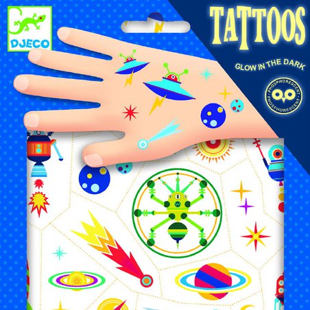 Djeco - Tatuaże KOSMOS- świecące w ciemności DJ09590