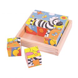 Bigjigs - Puzzle kostki obrazkowe Safari