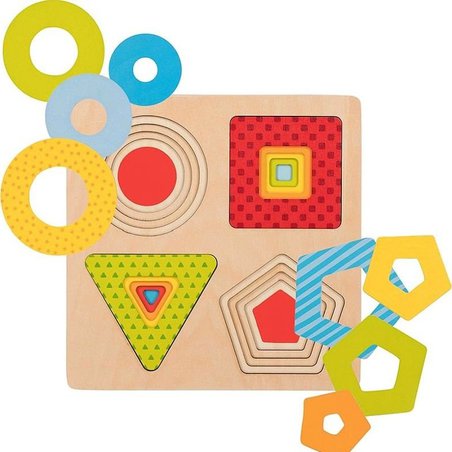 Goki® - Puzzle warstwowe - 4 kształty geometryczne