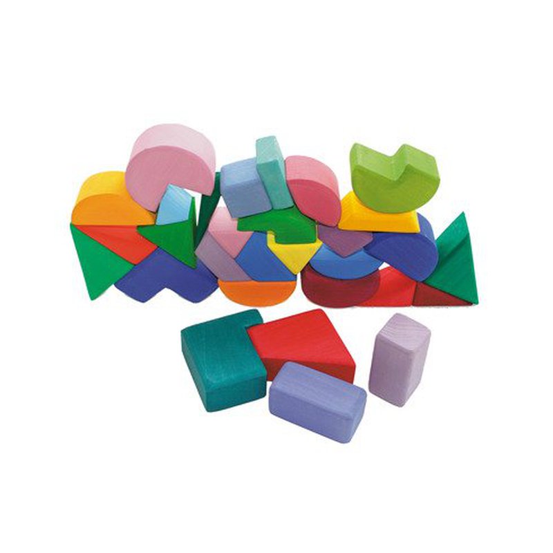Klocki, Trójkąty, Koła i Kwadraty 1+, kolorowe, Grimm's