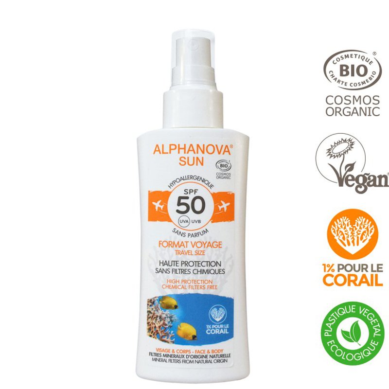 Alphanova Sun, Spray z filtrem SPF50, wersja podróżna, 90g ALPHANOVA SUN