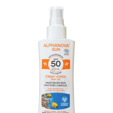 Alphanova Sun, Spray z filtrem SPF50, wersja podróżna, 90g ALPHANOVA SUN