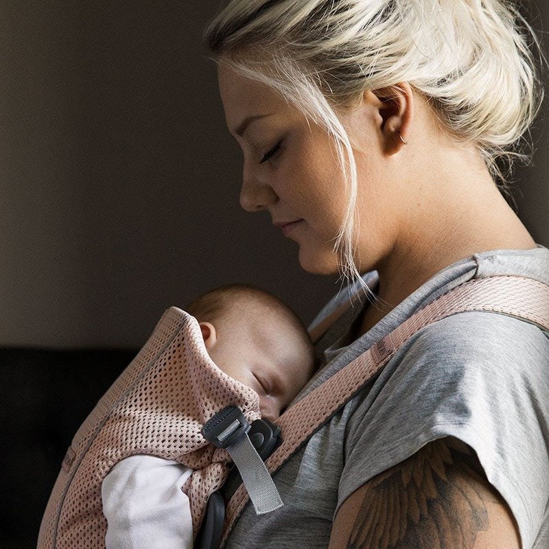 BABYBJORN MINI 3D Mesh – nosidełko, Perłowy Różowy