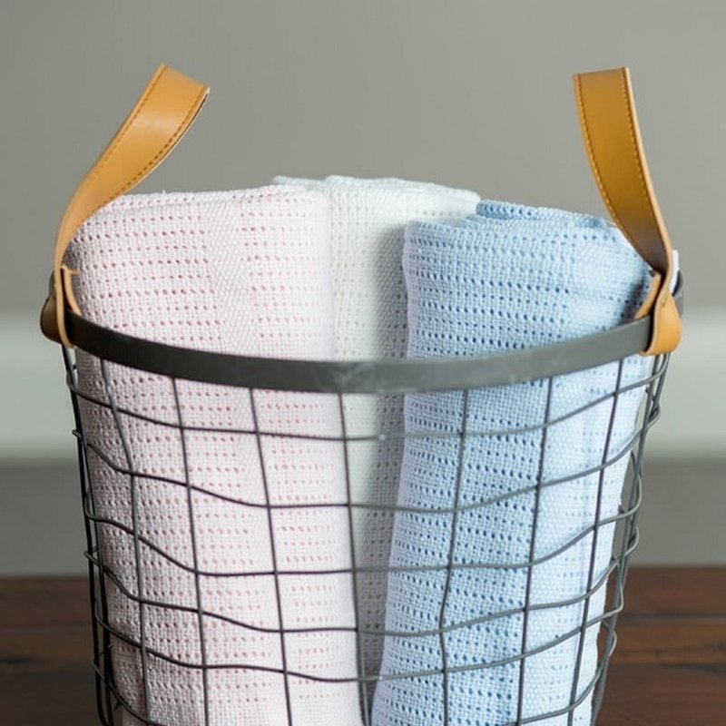 Lulujo Kocyk Bawełniany Tkany White