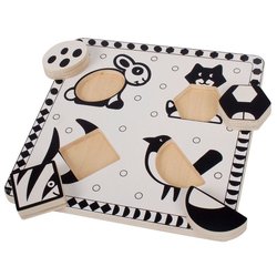 Bigjigs - Układanka czarno-biała zwierzęta domowe