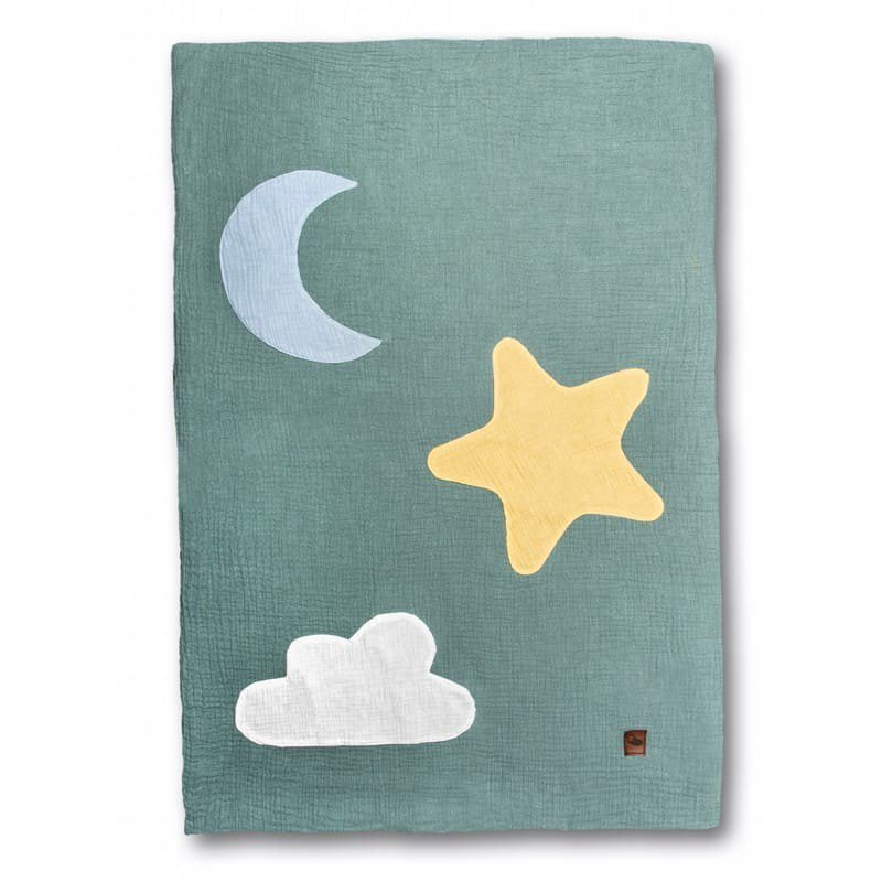 Hi Little One - kocyk muslinowy/ kołderka Day & Night Green forest