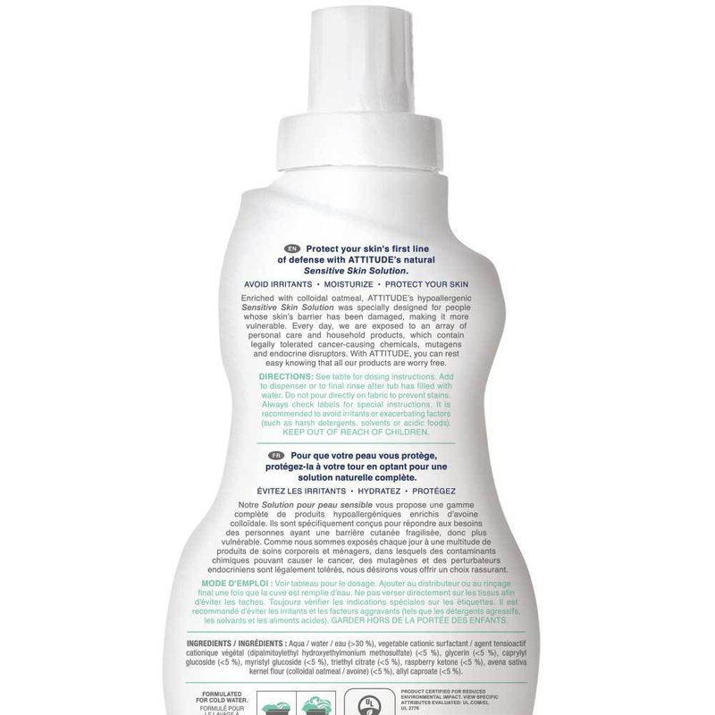 Attitude, Sensitive Skin Baby, Delikatny płyn zmiękczający do płukania tkanin dziecięcych, 1L ATTITUDE