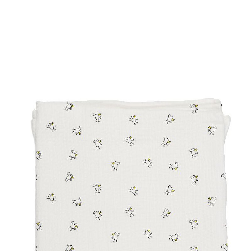 Baby Bites Pieluszka muślinowa 120 x 120 cm Chicks White BABY BITES