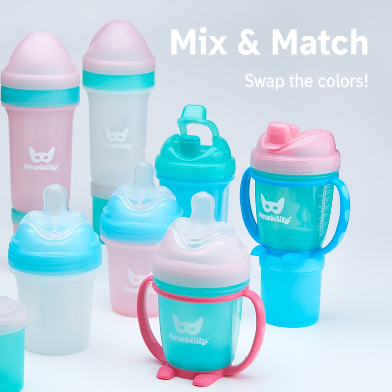 Herobility - butelka antykolkowa Herobottle 140 ml, niebieska + smoczek S (0 m+)