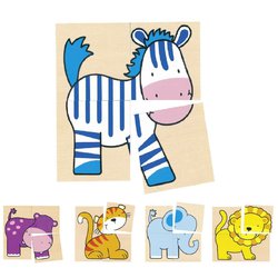 Goki® - Goki - Puzzle kostki z dzikimi zwierzętami