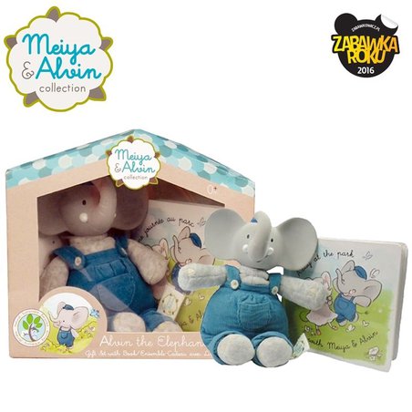 Meiya and Alvin - Meiya & Alvin - Alvin Elephant Mini Deluxe Teether Gift Set with Book