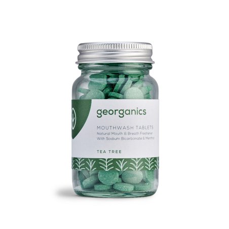 Georganics, Naturalne tabletki do płukania jamy ustnej, Tea Tree, 180 tabletek GEORGANICS