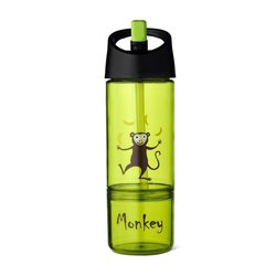 Carl Oscar Kids Bottle 2in1 Bidon z pojemnikiem na przekąski 2w1 Lime - Monkey CARL OSCAR