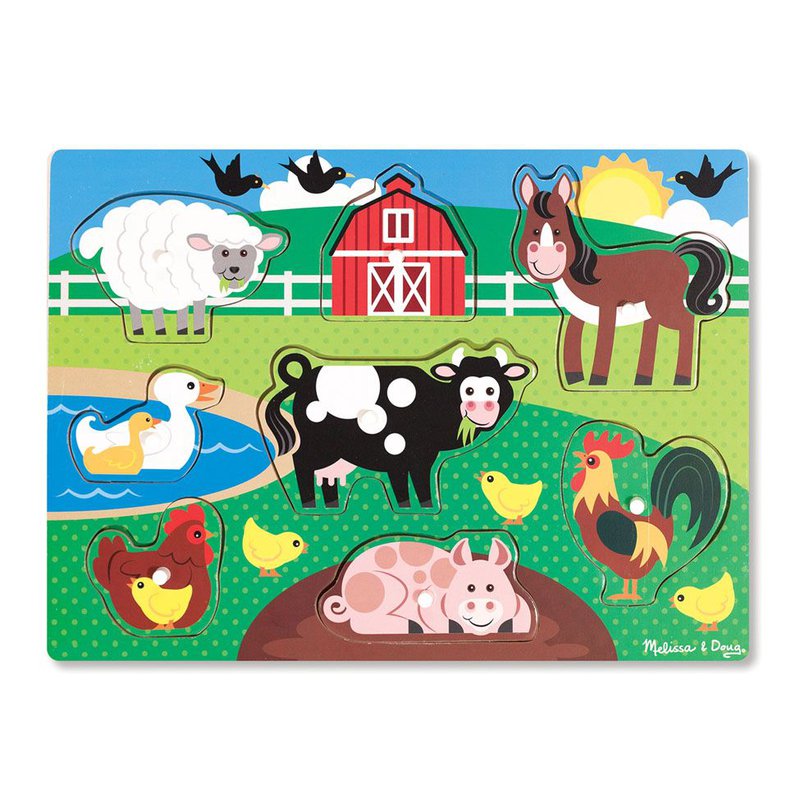 Melissa&Doug® - Drewniane puzzle – układanka – Farma