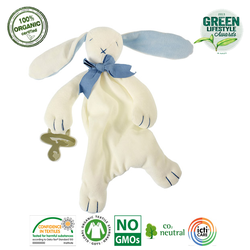 Maud N Lil Oscar The Bunny Comforter Organiczny Mięciutki Pocieszyciel dou dou z łapką na smoczek