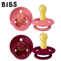 BIBS 2-PACK M CORAL & RUBY Smoczek Uspokajający kauczuk Hevea