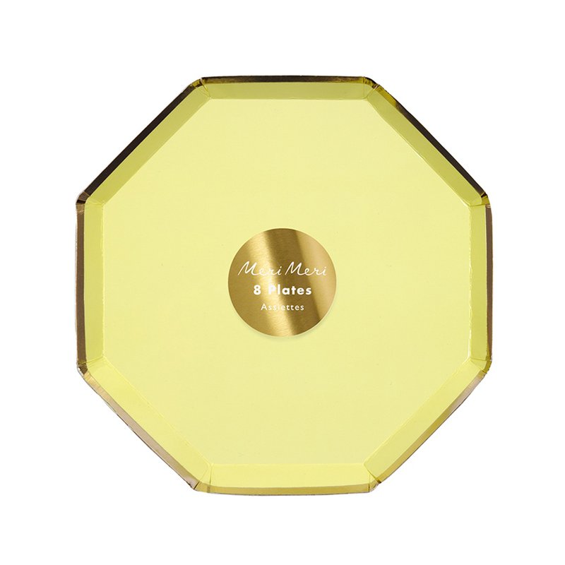 Meri Meri - Małe talerzyki Oktagonalne żółte