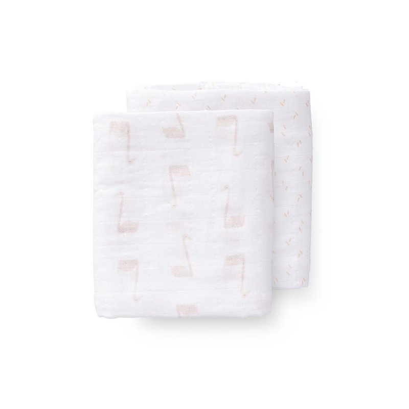 Fresk Pieluszki muślinowe zestaw 2 szt. 120 x 120 cm Łabędź FRESK