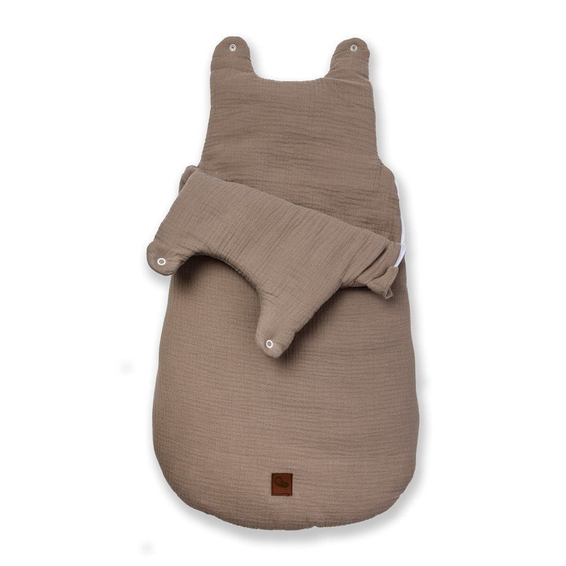 Hi Little One - śpiworek NEWBORN DARK OAK muslin cotton TOG 3,5 wiek 0 m+