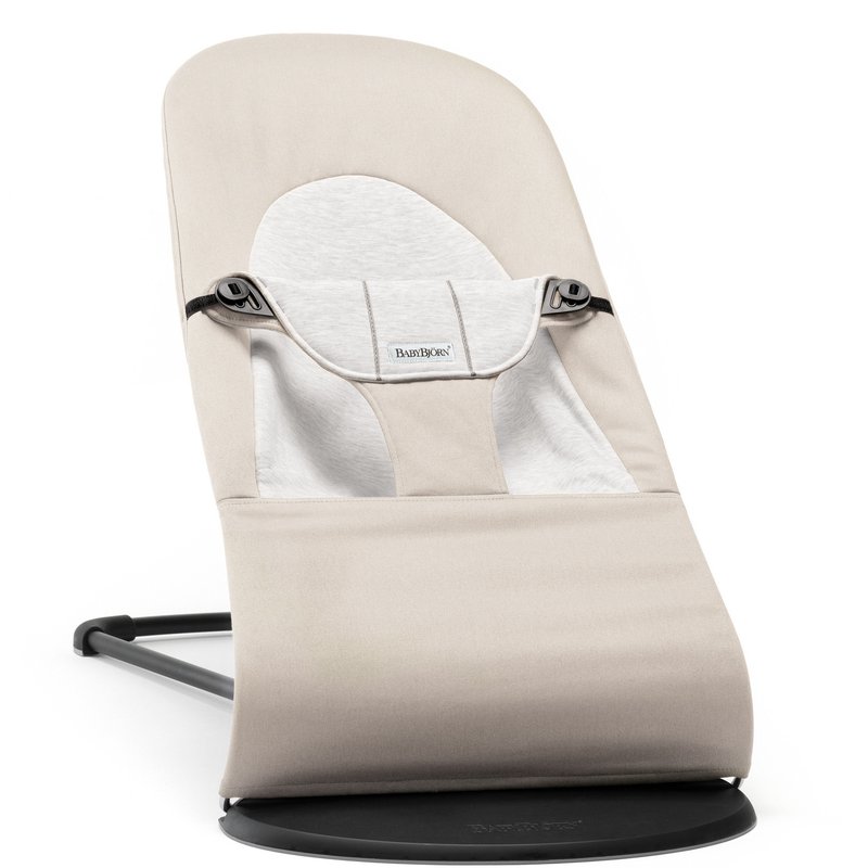 BABYBJORN - leżaczek BALANCE SOFT COTTON/JERSEY - Beżowy/Szary