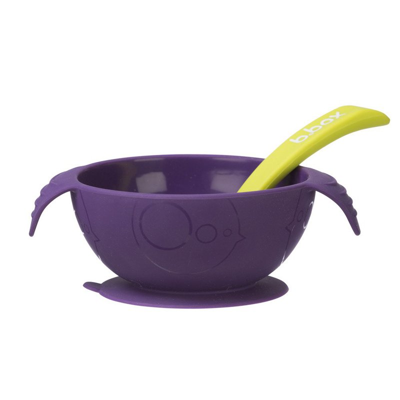 Silikonowa miseczka z przyssawką i łyżeczką, Passion splash, b.box