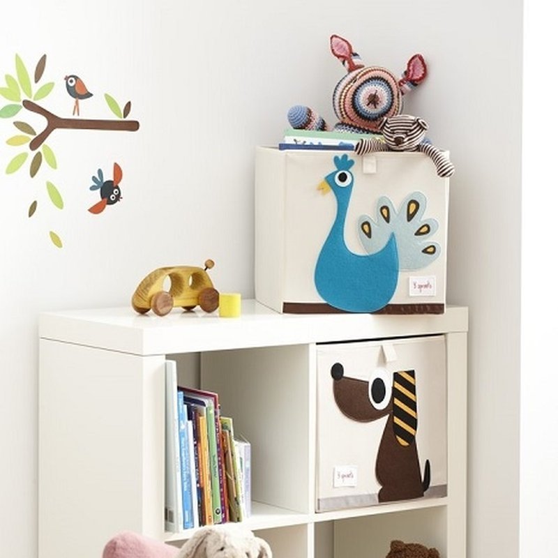 3 Sprouts Pudełko na Zabawki Pingwin Black