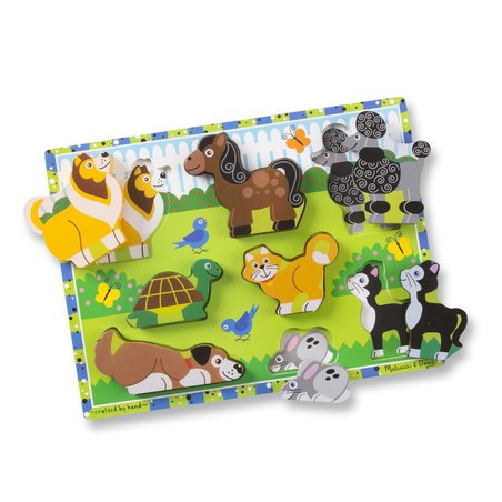 Melissa&Doug® - Duże puzzle 3d drewniana układanka – Domowe zwierzęta