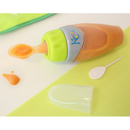 Pojemnik silikonowy z łyżeczką na jedzenie dla niemowląt, Kiokids
