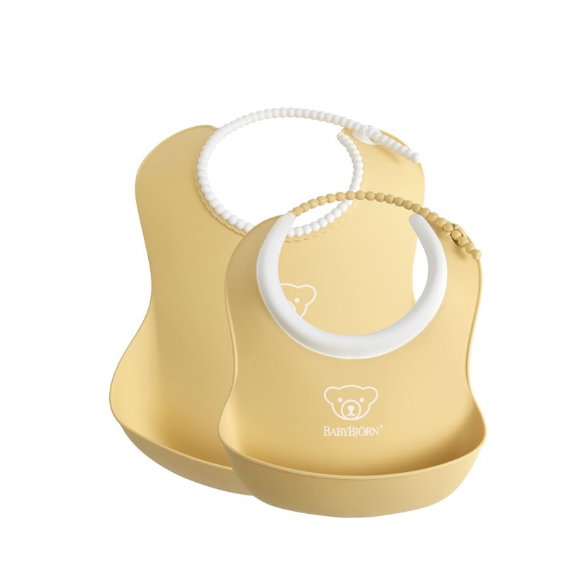 BABYBJORN - zestaw śliniaków mały/duży - Powder Yellow